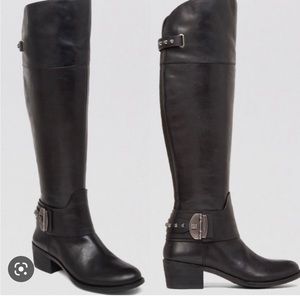 NWT Vince Camuto boots Beatrix size 8.5 Wide Calf Black Leather bikercore